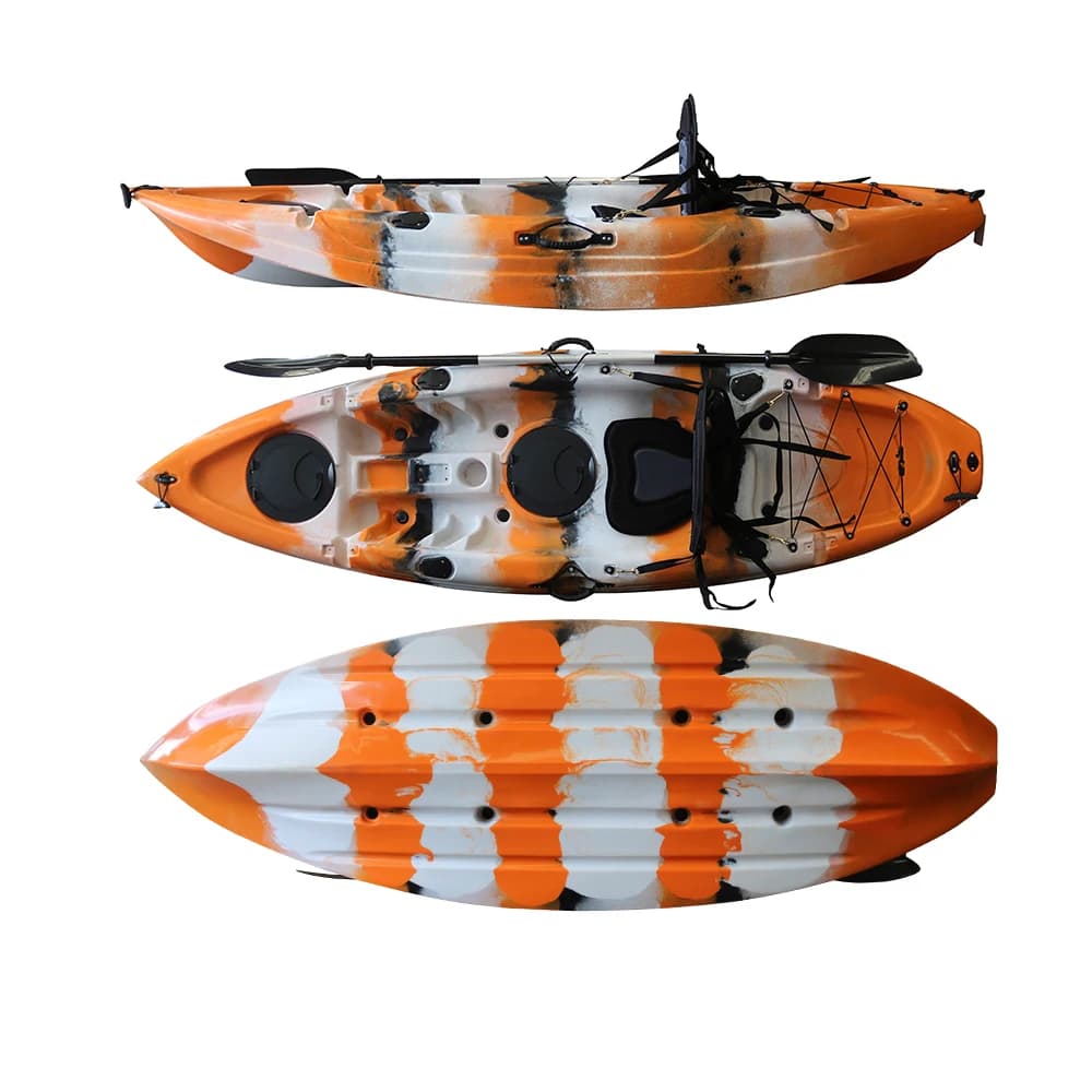Kayak da Mare in HDPE Polietilene Economico e Resistente, per Touring e Pesca, con Pagaia, Sit-On-Top, Prodotto in Cina