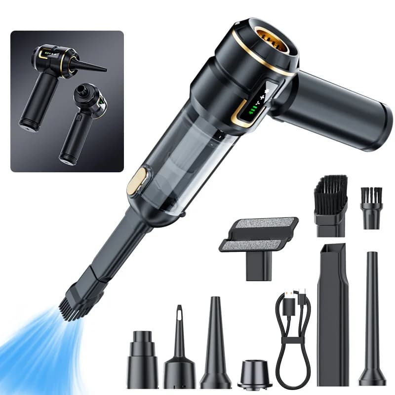 Car vacuum cleaner Brushless LCD screen Power vacuum cleaner Handheld suction and blowing integrated blower Dust blower