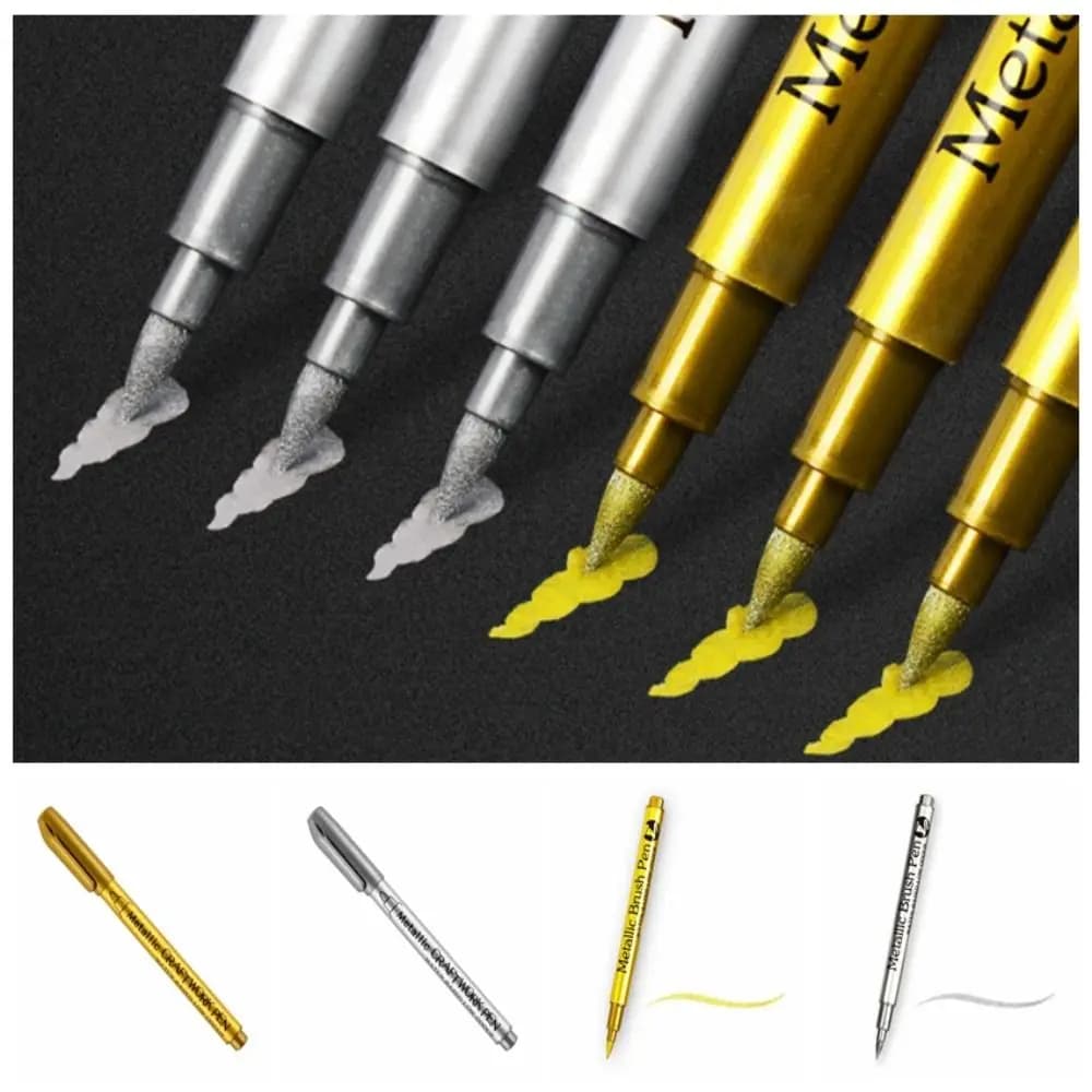 Art Crafts Ink Is Shiny Metallic Marker Pens Long-lasting Waterproof Paint Marker Pens Durable Not Fade Resin Mold Pen Graffit