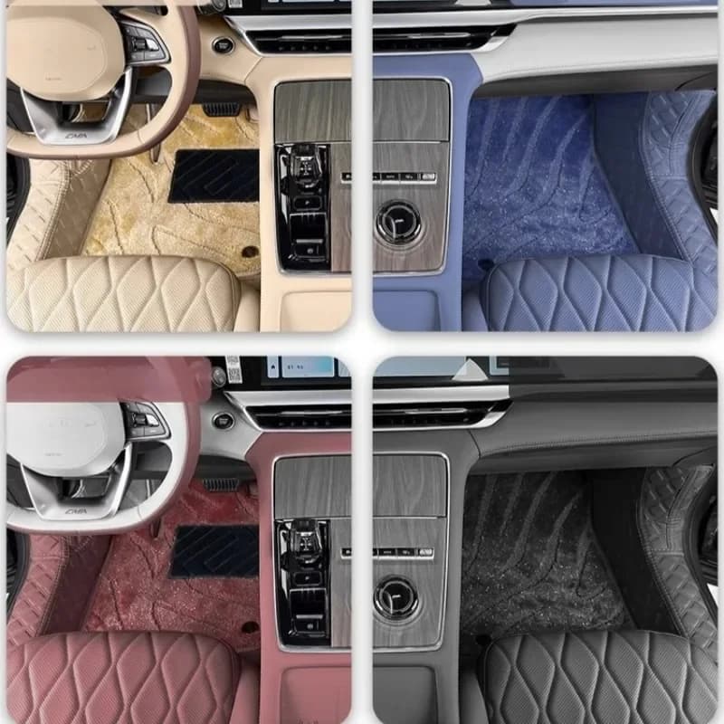 Car Mats Double Layer Car Mats Fully Surrounded Car Mats Leather Floor Covers for Grand Koleos/Geely Monjaro Xingyue L