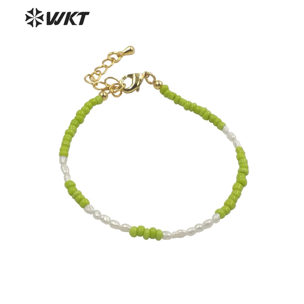 WT-MPB079 Braccialetti da donna eleganti e minuscole da 2 mm in ceramica e perle d'acqua dolce Accessori da donna in stile vintage prezioso