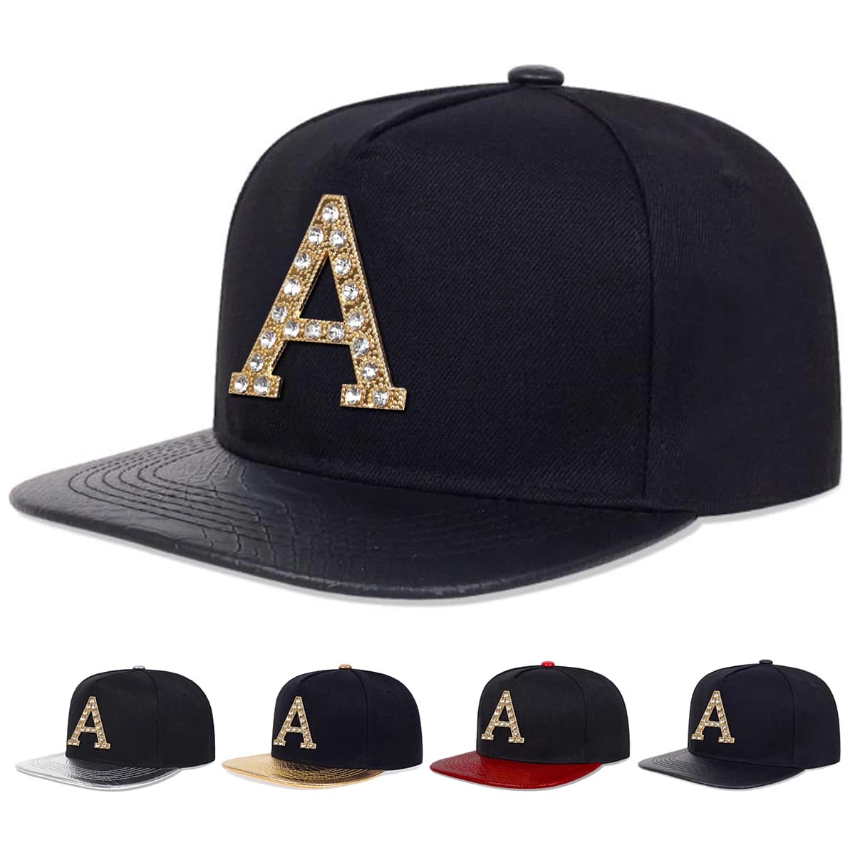 Unisex A Letter Label With Drill Hip-hop Hats Spring Autumn Outdoor Adjustable Casual Baseball Caps Sunscreen Hat