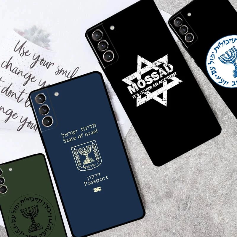 Custodia per passaporto Mossad israeliano per Samsung Galaxy S21 S20 FE S22 S23 S24 Ultra Note 10 Plus nota 20 S8 S9 S10 Cover