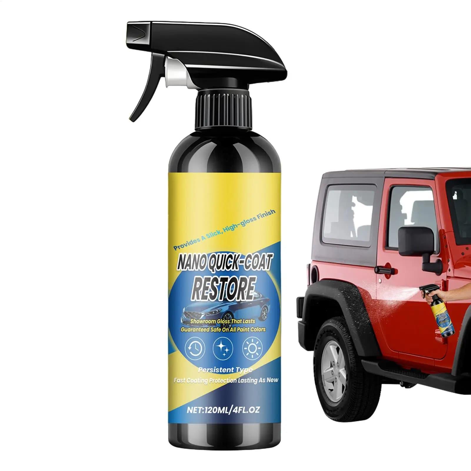 Agente per la protezione dell'auto, soluzione rapida per la ceratura della vernice, spray lucidante effetto cristallo 120ml