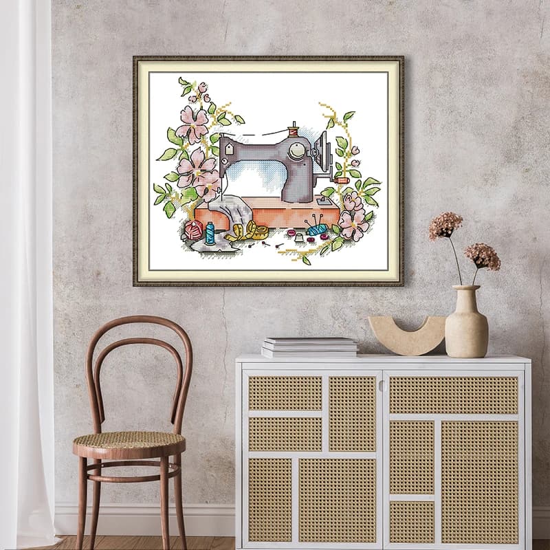 Joy Sunday Kit Punto Croce Fai da Te 16CT 14CT 11CT, Tela Aida Stampata Contata, Set Ricamo Floreale per Macchina da Cucire