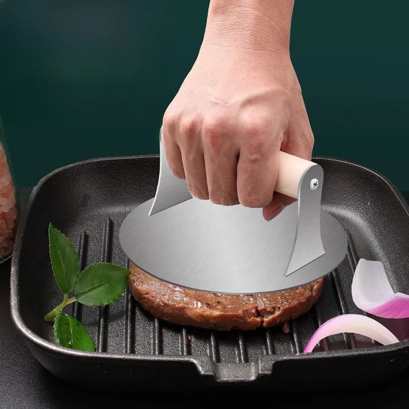 Pressa per torta rotonda in acciaio inossidabile 316, torte fatte in casa e strumenti per calamari con piastra in ferro, isolamento termico e resistenza all'usura