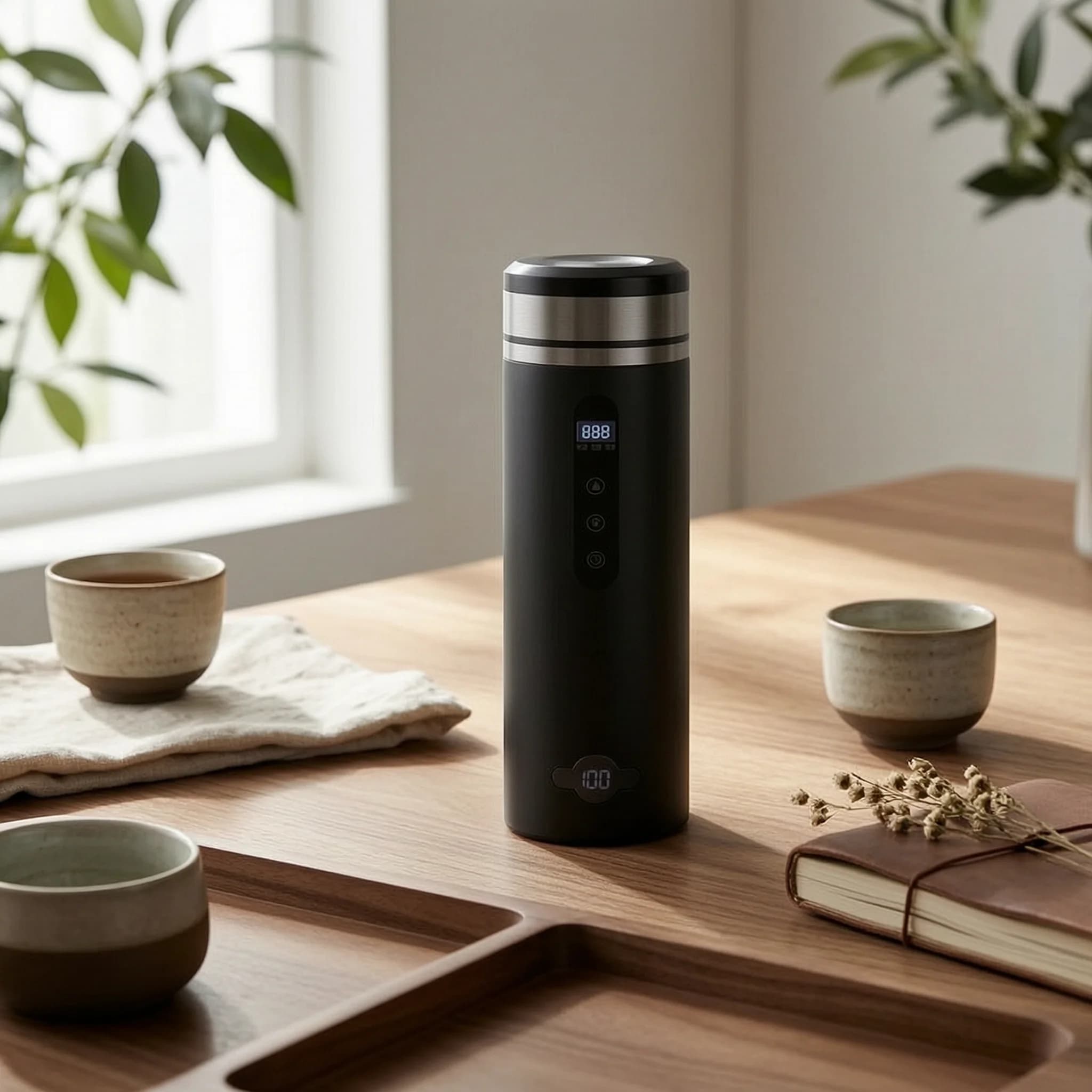 Electric Heating Cup Portable Car Electric Heating Mug Travel Kettle Compact Stainless Steel for Commuters, Office