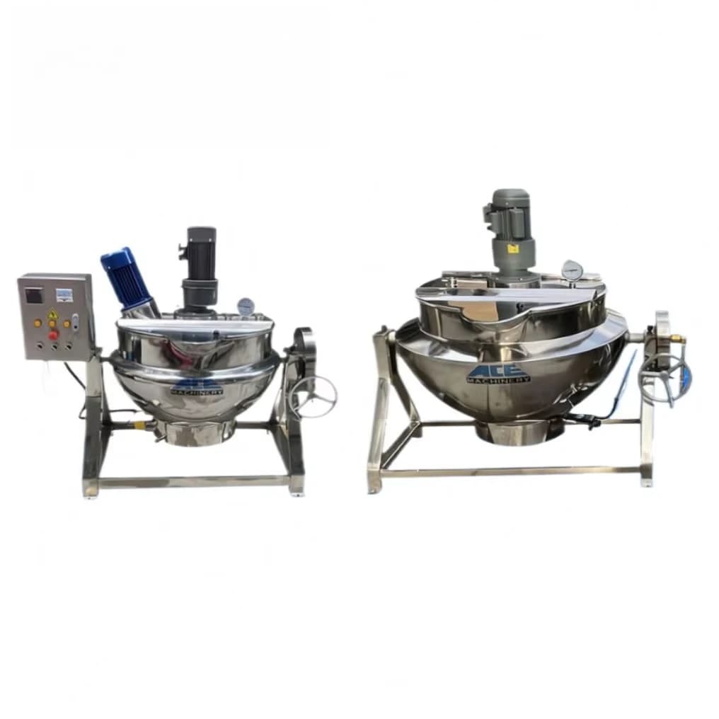 Fornello di riso da ristorante da 100 litri, wok inclinabile, pentola da cucina, miscelatore intelligente, bollitore elettrico con rivestimento