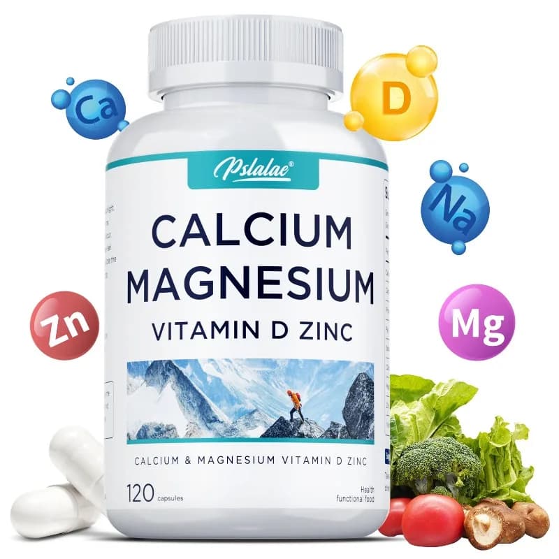 Calcium supplement, Magnesium, Vitamin D and Zinc - Strengthens the Bones, Maintains the Normal Function of Bones and Muscles, Improves Absorption