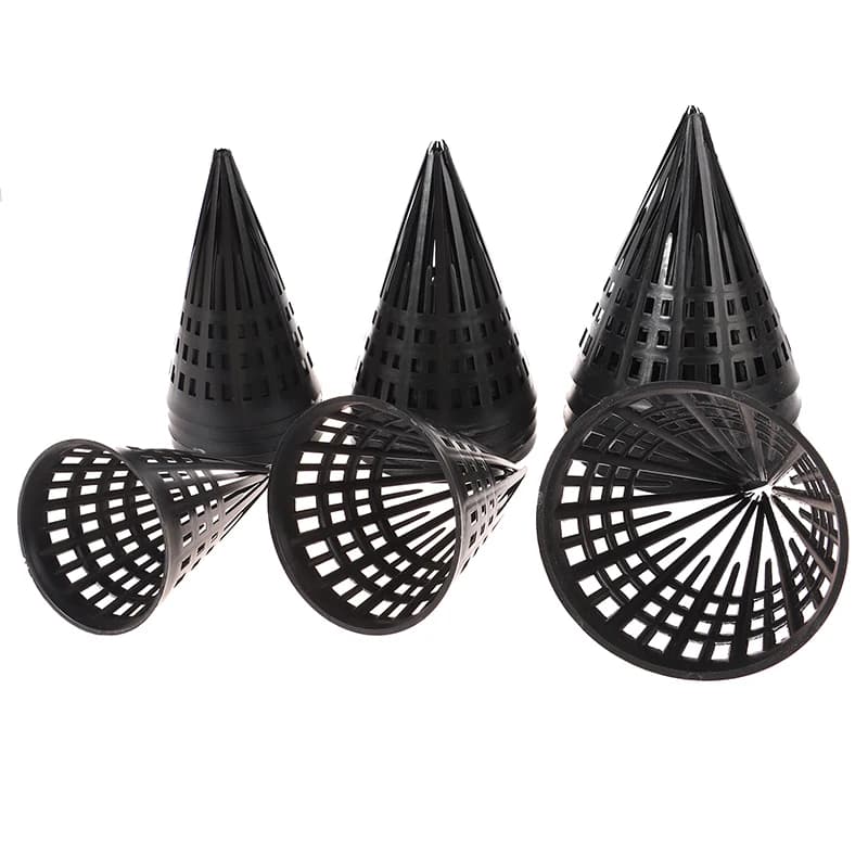 【W】5 Pezzi Coperchio per Gabbia da Pesca in Plastica Resistente con Ingresso Conico, Senza Alette, per Pesci, Anguille e Loach, Nero