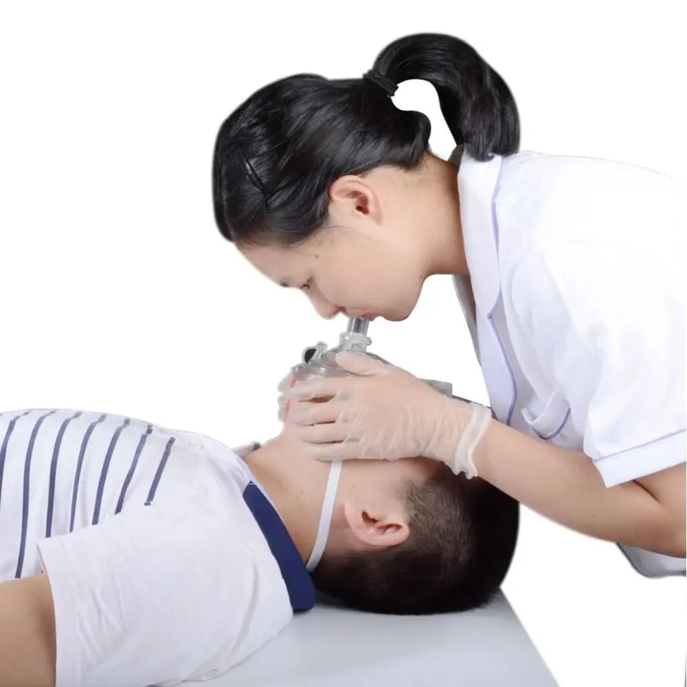 Maschera per Respirazione Artificiale Riutilizzabile, Maschera Professionale per RCP con Valvola Unidirezionale, Strumenti di Soccorso, Nera