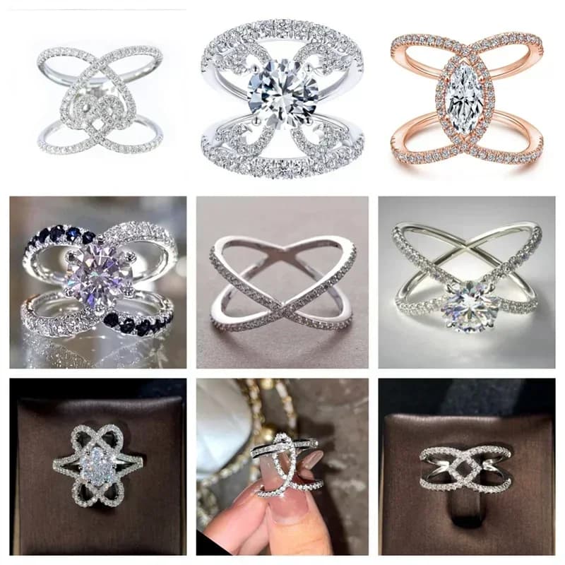 Light Luxury Modern Design Women's Wedding Ring and Blue Cubic Zirconia Fashion Finger Accessories Personalized Jewelry