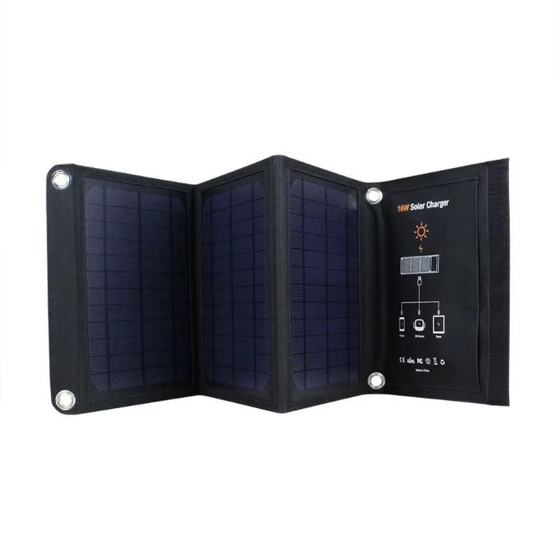 Pannello di ricarica solare fotovoltaico portatile da 21 W, borsa pieghevole, caricatore 3C da esterno con doppia uscita USB