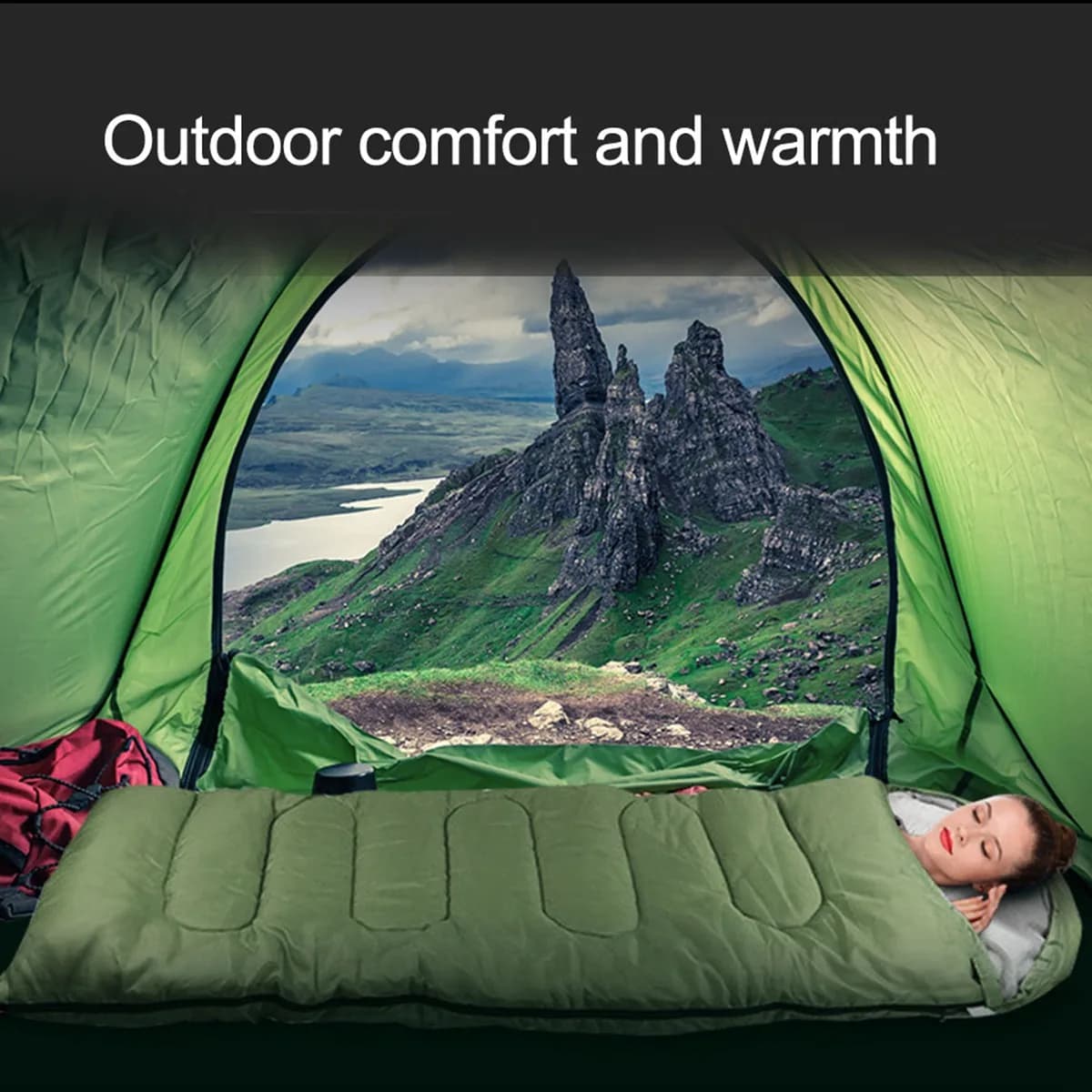 Camping Sleeping Bag Ultralight Waterproof 4 Season Warm Backpacking Sleeping Bag For Outdoor Traveling Hiking