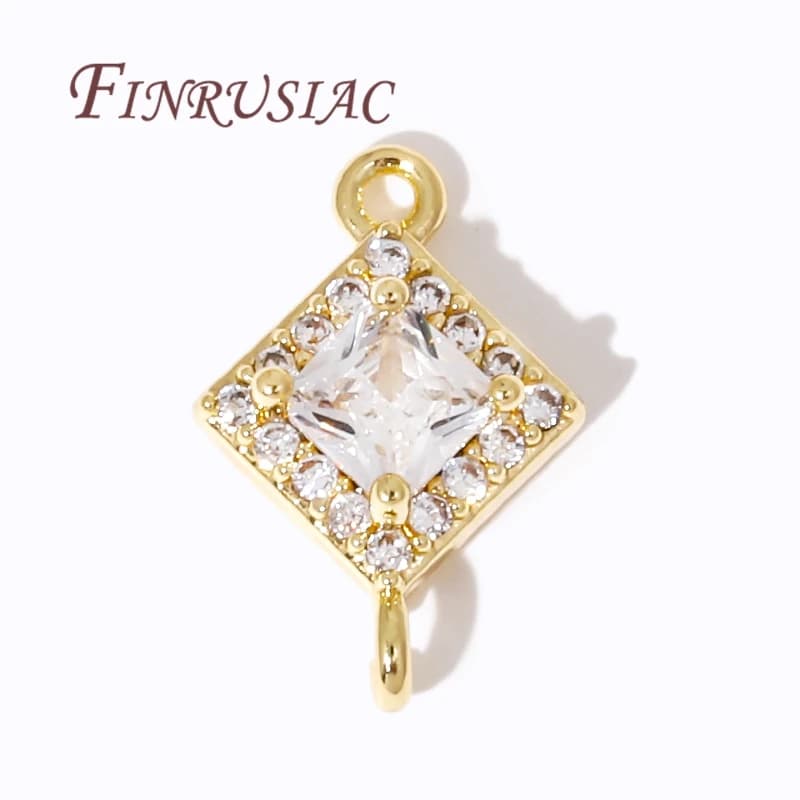 Fashionable 18K gold plated zircon crystal pendants for jewelry creation Accessories earrings/necklace/braces DIY