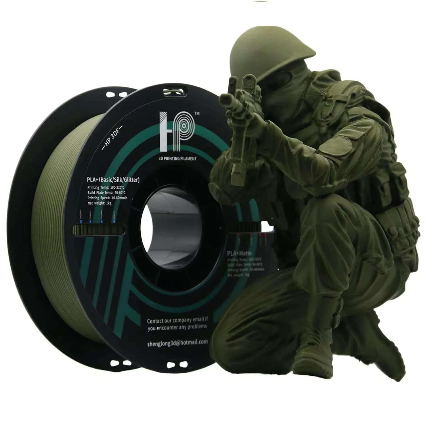 3D Printer Filament, PLA Filament,HP3DF 1.75mm Dimensional Accuracy +/- 0.02mm, 1KG Spool (2.2 lbs), Fit Most FDM Printer