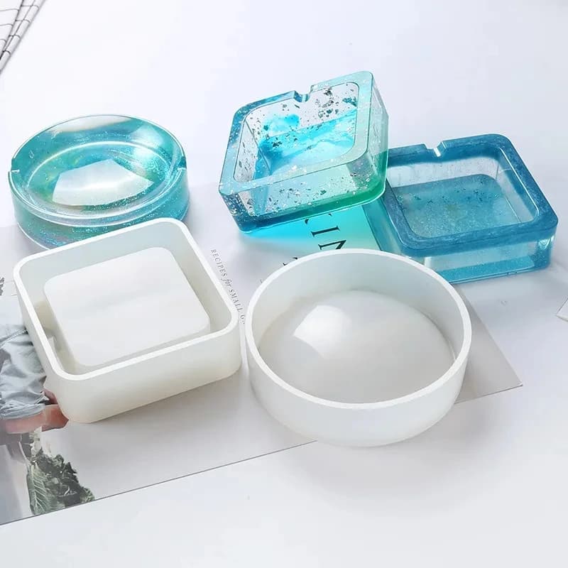 Stampo in silicone posacenere stampo in resina cuore stampo quadrato per resina fai da te cristallo UV epossidico artigianato posacenere di cristallo decorazione della casa
