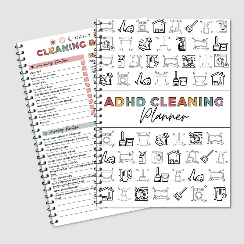 TDAH CLEANING Grafico delle lavorazioni familiari Lista di controllo della pulizia annuale Planner Notebook
