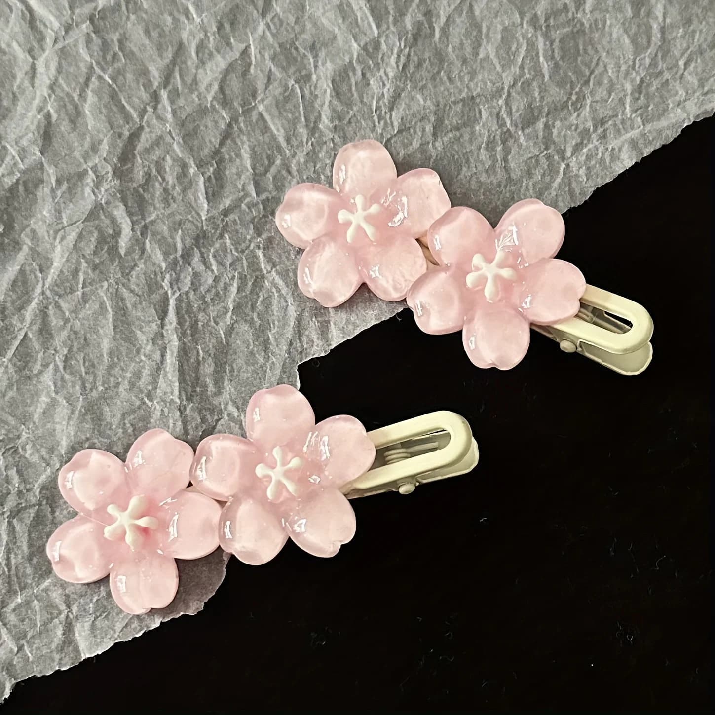 Clip per capelli a forma di anatra colorata a cinque petali, 1 pezzo/2 pezzi, accessori per capelli da donna con motivo floreale, fermaglio per capelli da donna, adatto per