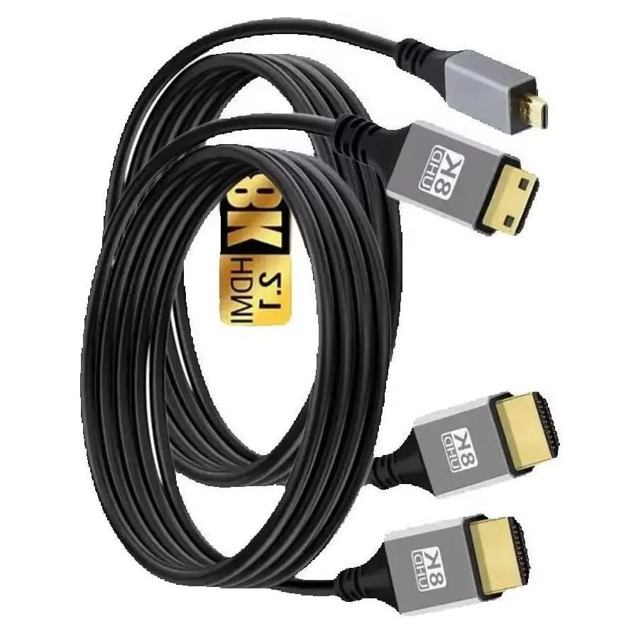 Cavo Micro Mini HDMI Compatibile con HDMI 8K per TV, Raspberry Pi Zero, Scheda Grafica, Videocamera, Camcorder, Cavo Mini MICRO HDTV