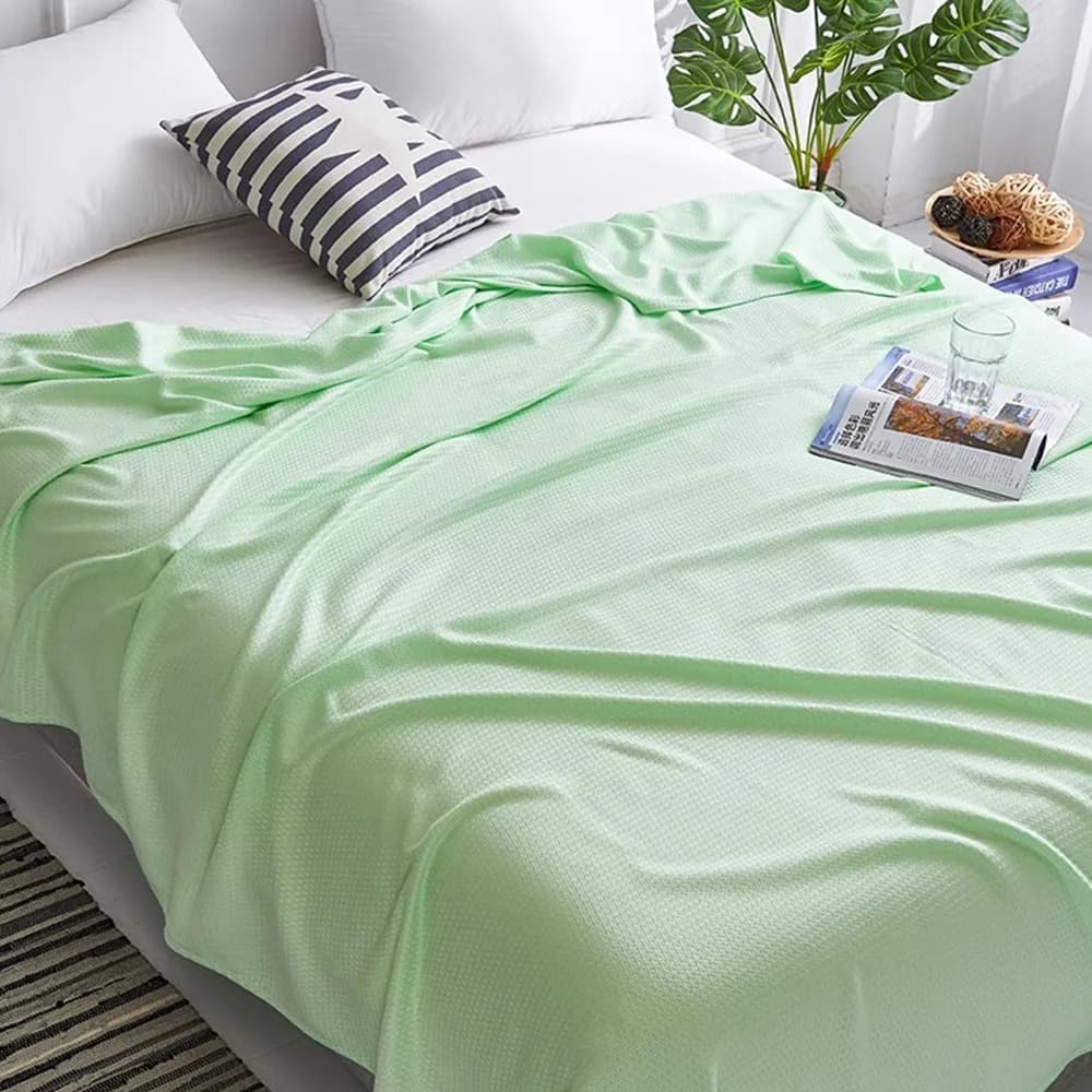 Nuovo Coperta Trapuntata in Fibra Morbida e Confortevole a Rombi, Fresca e Liscia, per Condizionatore, Leggera, Traspirante, Accogliente, Essenziale per l'Estate