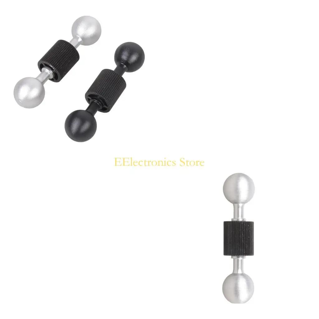 B03C Aluminum Double Ball Head Bracket 1/4” Threaded Adapter Motorcycle Mount For Action Camera Phone Dashboard Installation