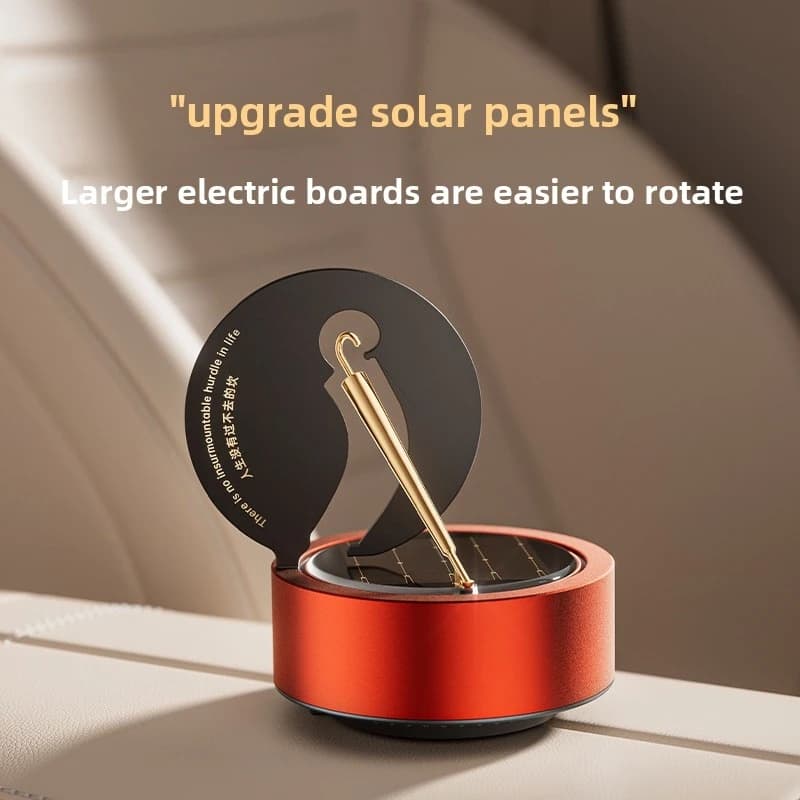 Profumatore per auto a energia solare a forma di piccolo ombrello dorato rotante, ornamenti per auto per decorazione e profumazione degli interni
