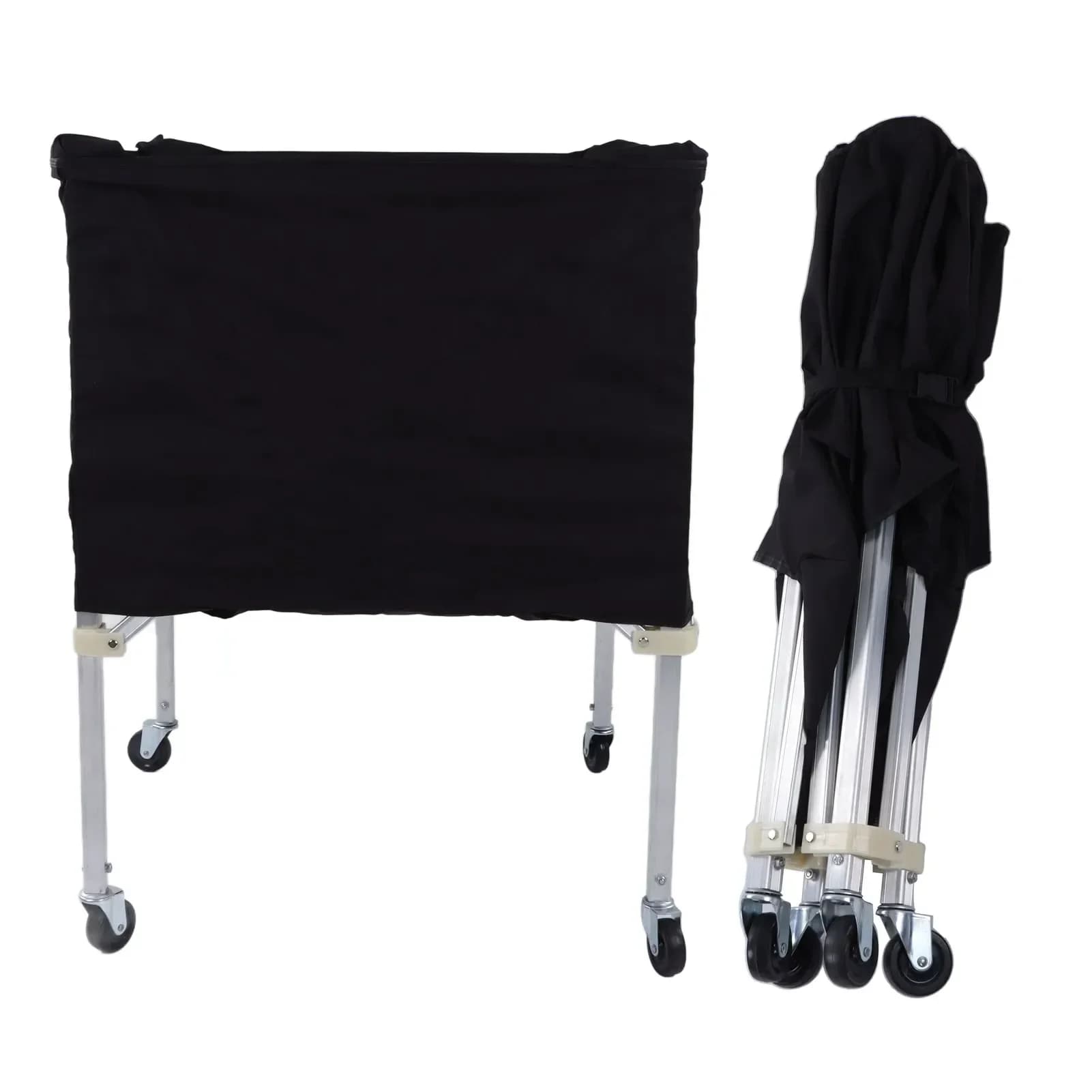 Carrello per palline con ruote carrello portaoggetti portatile pieghevole per pallacanestro, calcio, pallavolo