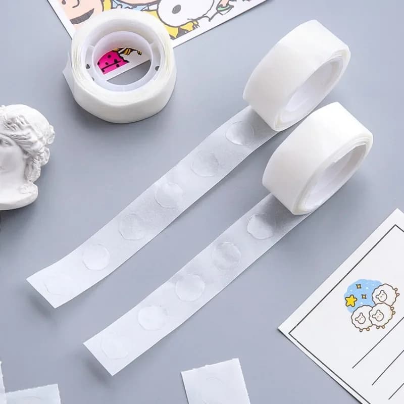 100 pz/rotolo Universale Trasparente Mini Punto Rotondo Nastro Biadesivo Non-traccio Dot Colla Adesivi per Note Memo Foto Scrapbook