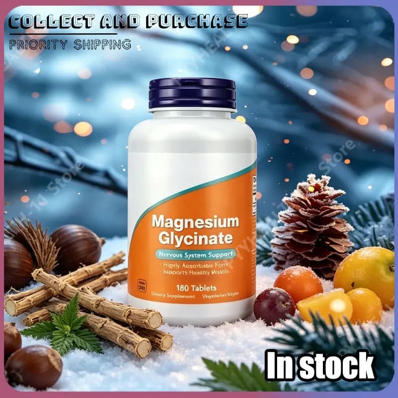 Magnesio Glicinato Chelato Bisglicinato Integratore Alimentare Supporto Minerale Delicato Quotidiano per Uomini e Donne 180 Compresse