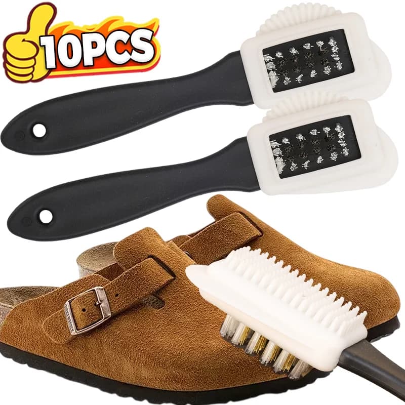 1/10pcs 3 Sided Spazzola per scarpe in pelle scamosciata Spazzola per pulire le macchie di polvere Spazzola per scarpe Stivale in gomma di plastica Strumenti per la pulizia della casa