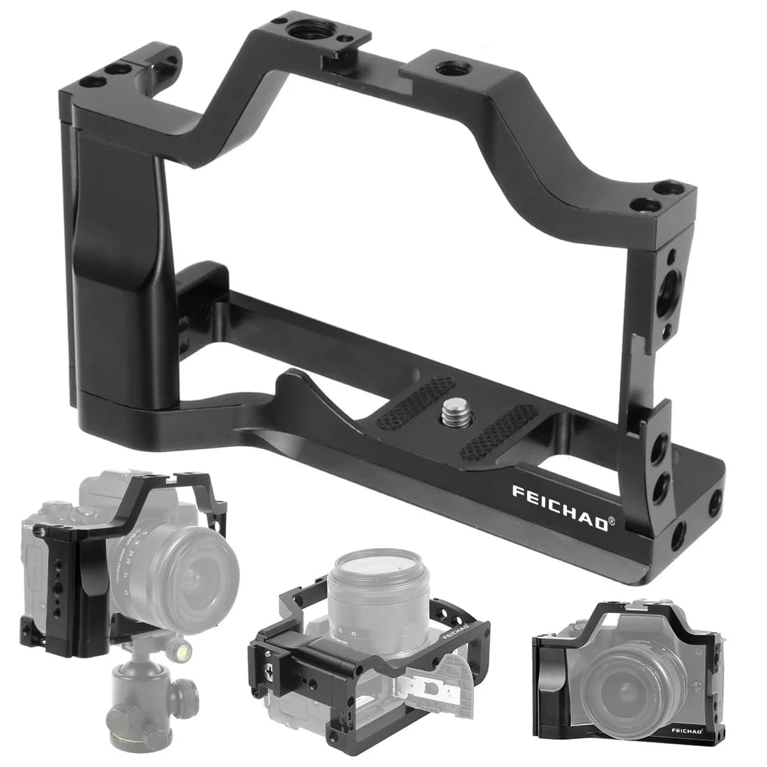 M50 Gabbia per fotocamera Rig per Canon M5 M50 MarkII 3/8 1/4 Supporto per slitta fredda per Arri Maniglia Supporto per monitor Stabilizzatore per supporto per luce flash
