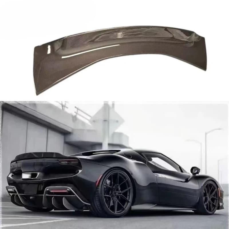 for 296 GTB GTS Dry Carbon Fiber Full Set Body Kit with Anterior Lip Diffuser Spoiler Side Skirt