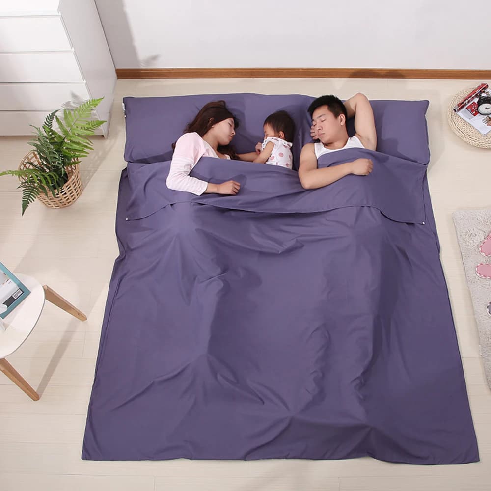 115cm * 210cm Portable sleeping bag lining for more people travel bed sheet for Outdoor camping hotel