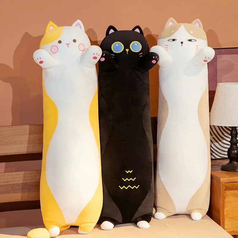 1PC 90 ~ 130 centimetri Lungo Gatti Giganti Peluche Giocattolo Cilidrico Animale Rafforzare Cuscino Gatto Farcito Peluche Bambini Che Dormire Amico regalo