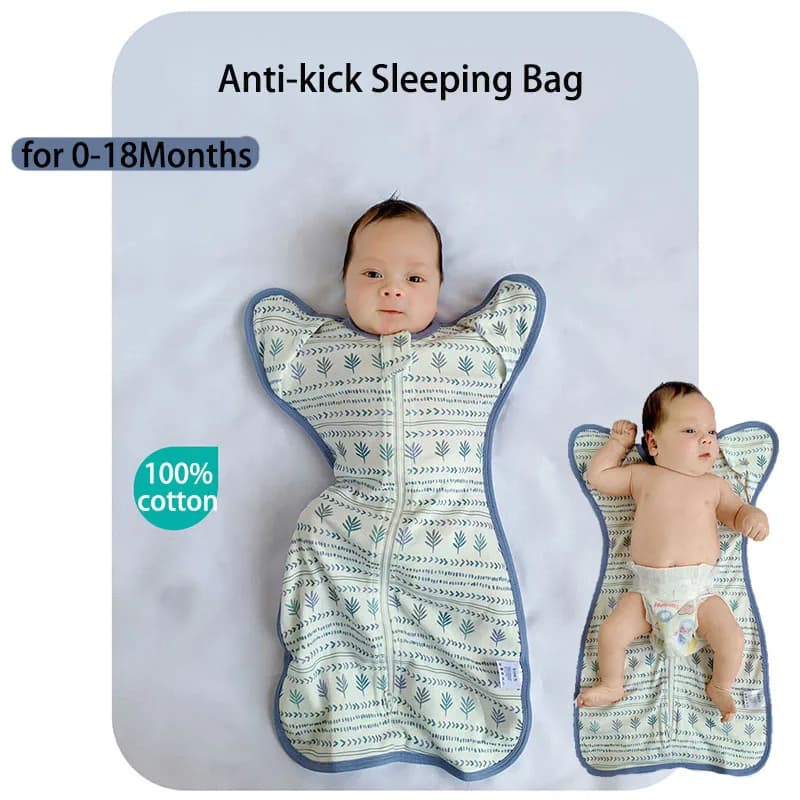 Baby Sleeping Bag Summer 100% Cotton Soft Thin Swaddle Sleepsacks for 0-18M Baby Bedding Anti-kick Sleepwear