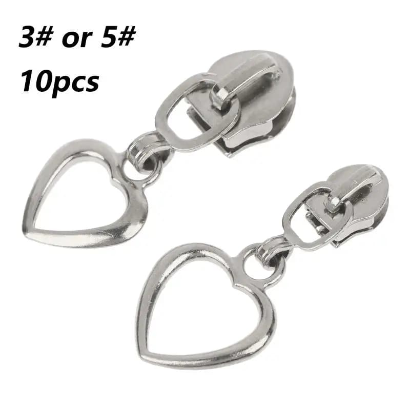 10Pcs Sewing Accessories 3# 5# Zipper Slider For Nylon Zippers Tape Bag Zips Closure Head Puller Suitcase Zipp Repair Kit