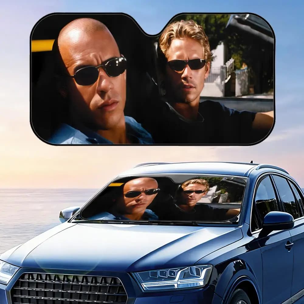 Parasole per Auto in Alluminio Riutilizzabile Ispirato al Film Fast & Furious, Protezione UV e Isolamento Termico per Parabrezza