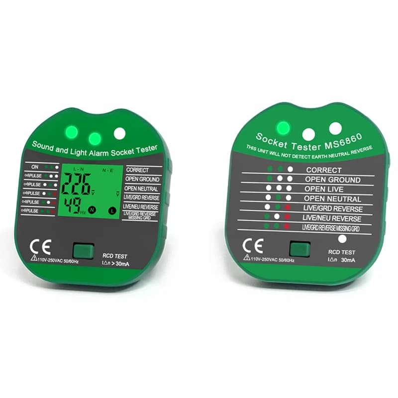 AC62-Socket Tester Voltage 30Ma RCD Perdite Tester Intelligent Spine Detector Zero Line Polarity Control Tool U.S. Spin