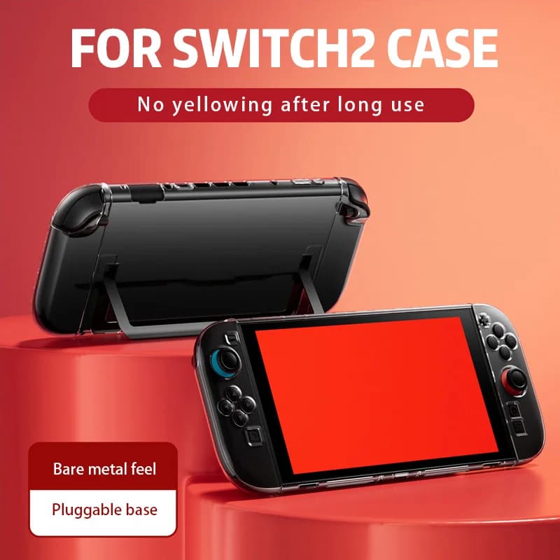 Custodia trasparente per Nintendo Switch2 Custodia protettiva in TPU con design ergonomico e impugnatura comoda Slot per schede antiurto