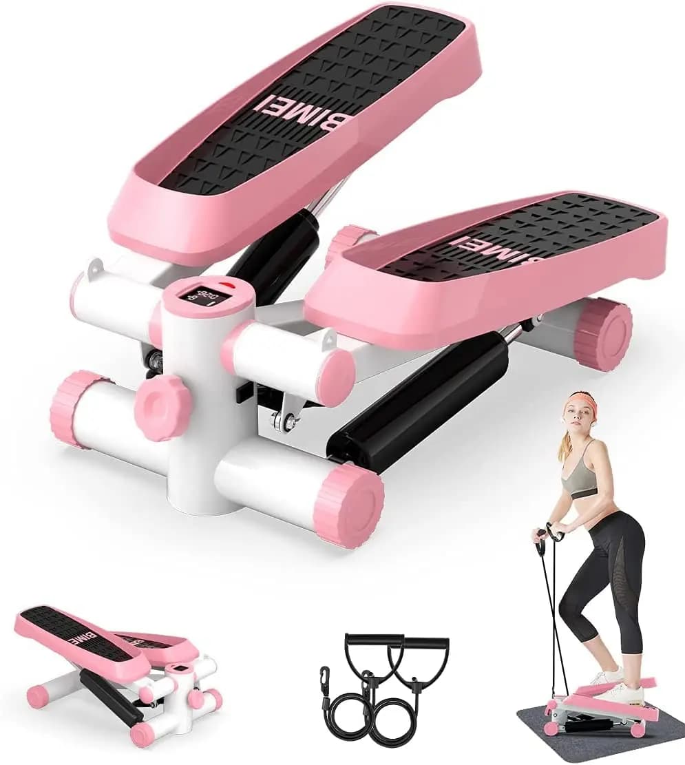 Mini stepper portatile per palestra domestica con display LCD e programma di allenamento con banda di resistenza