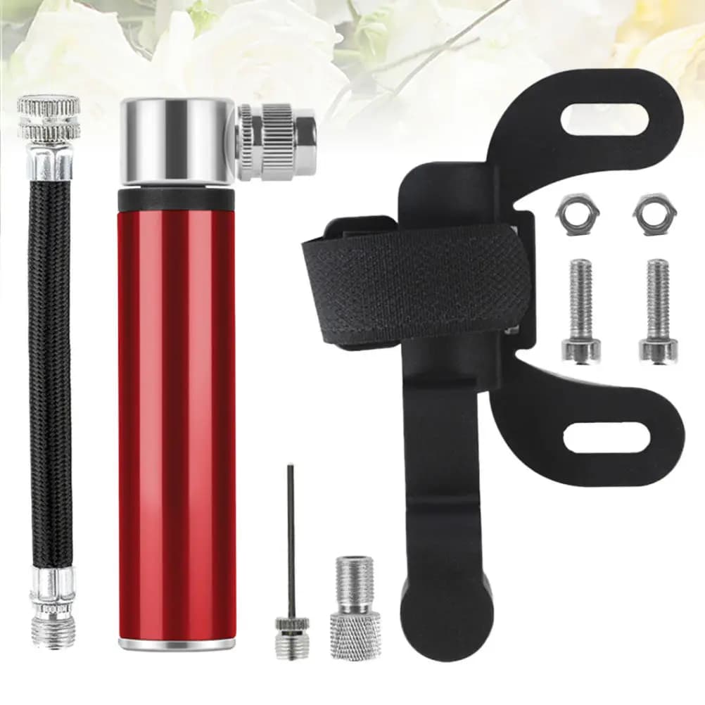 Set Professionale di Gonfiatore per Pneumatici, Pompa d'Aria Portatile per Biciclette, Costruzione in Lega di Alluminio, per Gonfiaggio di Palloni, Dimensioni Compatte, Facile da Usare