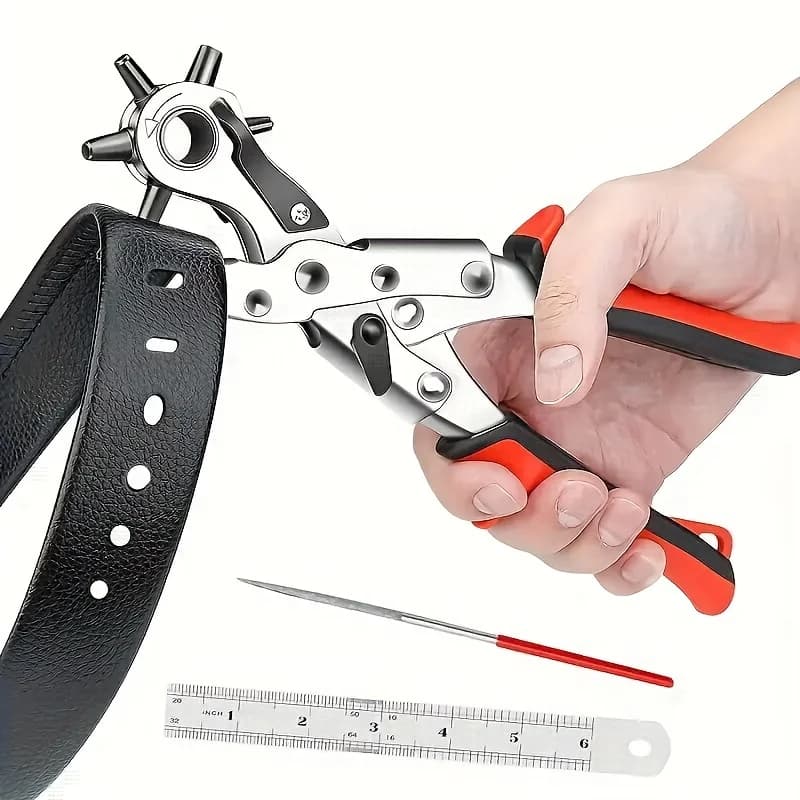 Belt punching pliers Leather belt hole Puncher Eyebrow Revolve Sewing Machine Bag Strap Tool Strap Manual Tools Punching pliers