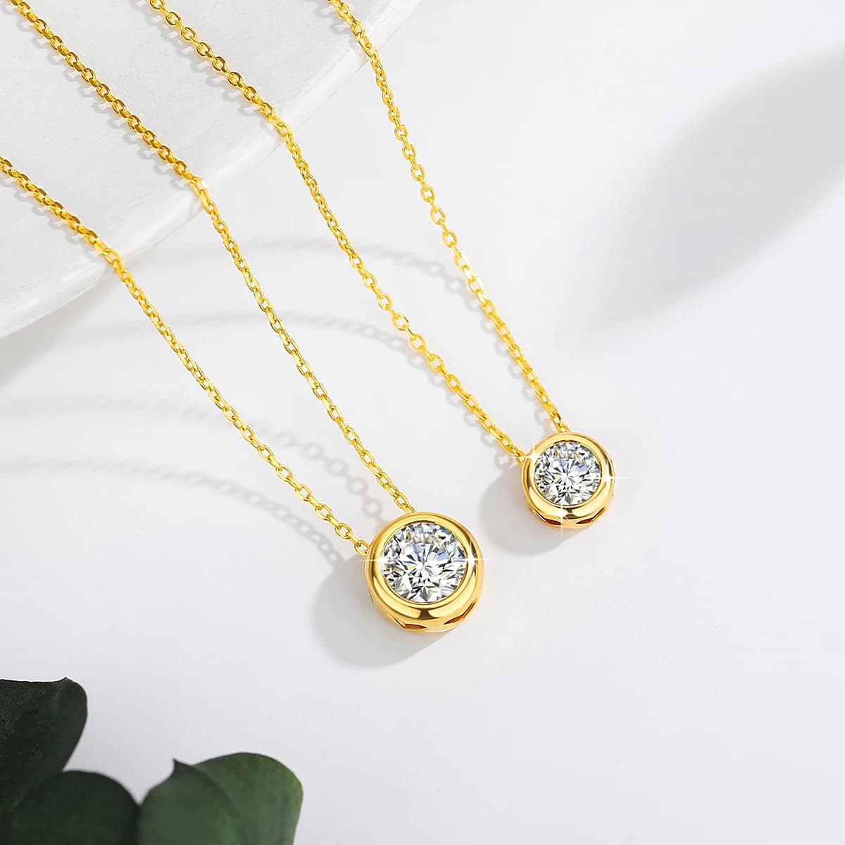 0.5ct D Color VVS1 Moissanite Pendant Necklace 18K Gold Plated S925 Sterling Silver GRA Certified Wedding Jewelry Gift For Women
