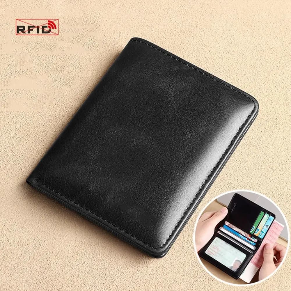 Fashion Leather Men's Wallet RFID Slim Short Wallet Card Holder Men