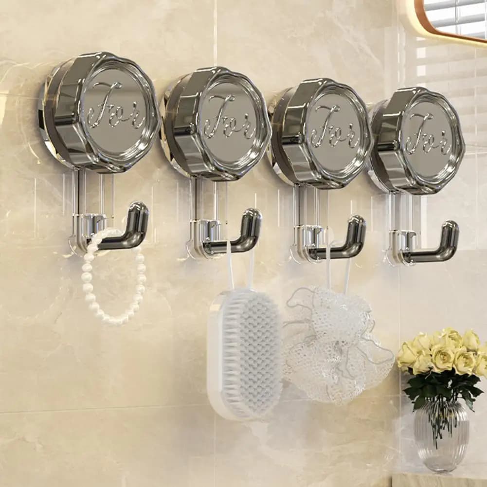 Ganci a ventosa resistenti per cucina e bagno, riutilizzabili, senza foratura, montaggio a parete, facile smontaggio, per appendere e organizzare.