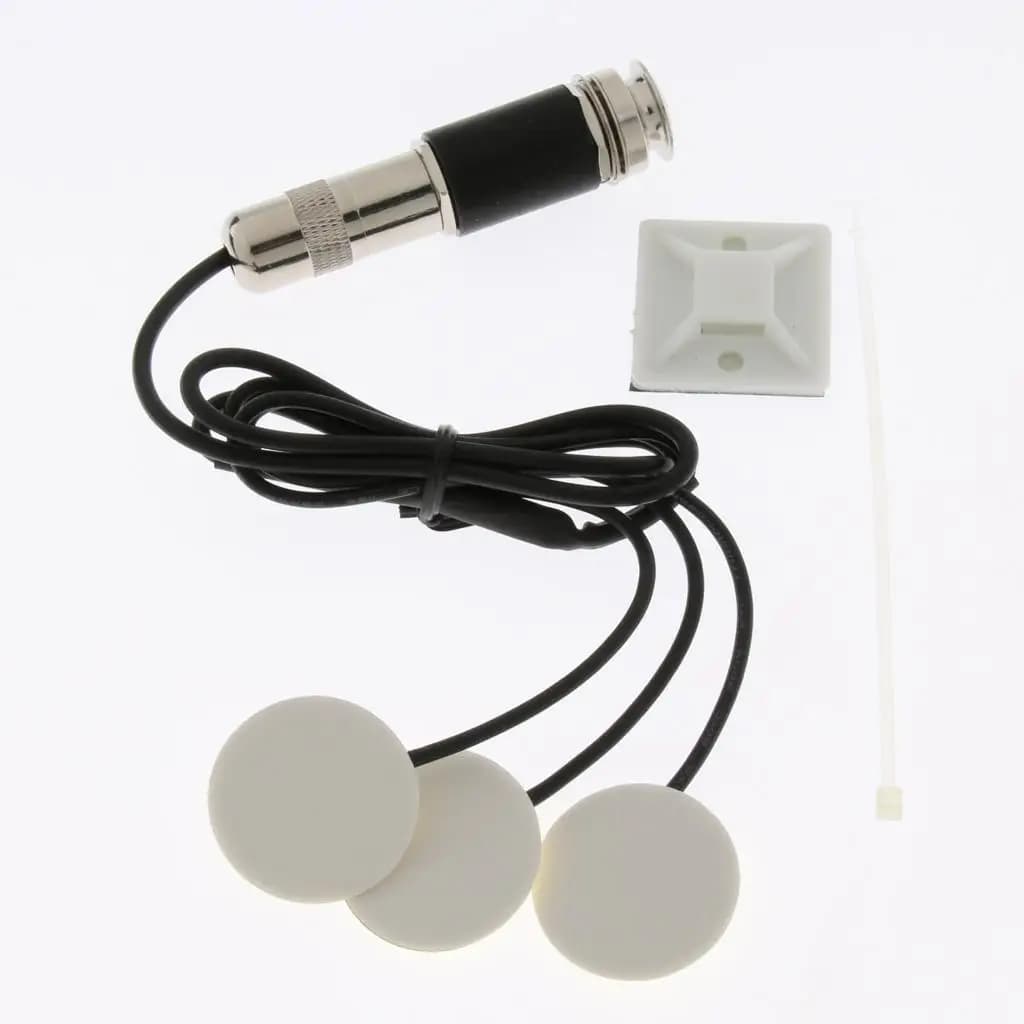 Guitar Endpin Piezo Transducer Pickup Metal Amplifier Jack for Acoustic Folk Guitar Ukulele Mandolin Performance