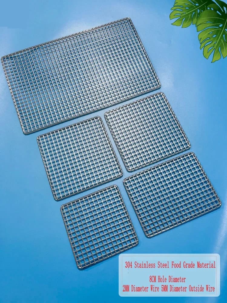 Food Grade 2-5MM Thicken Stainless Steel 304 Rectangle BBQ Charcoal Grate Barbecue Grill Wire Grid Mesh Net