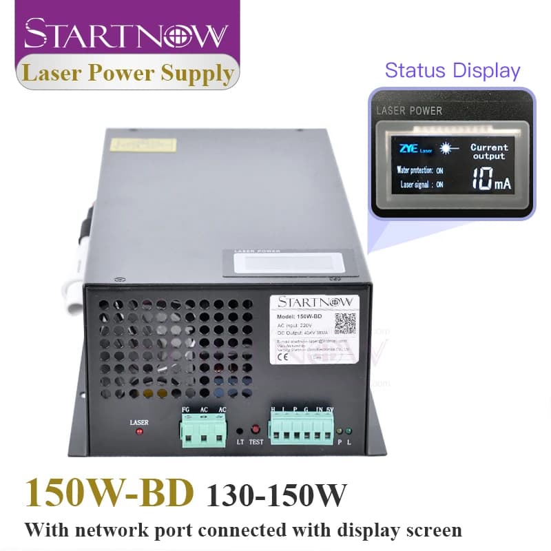 Laser power supply Startnow 150W/180W-BD Matching130W 150W 180W Laser tube cutting machine CO2 with screen source