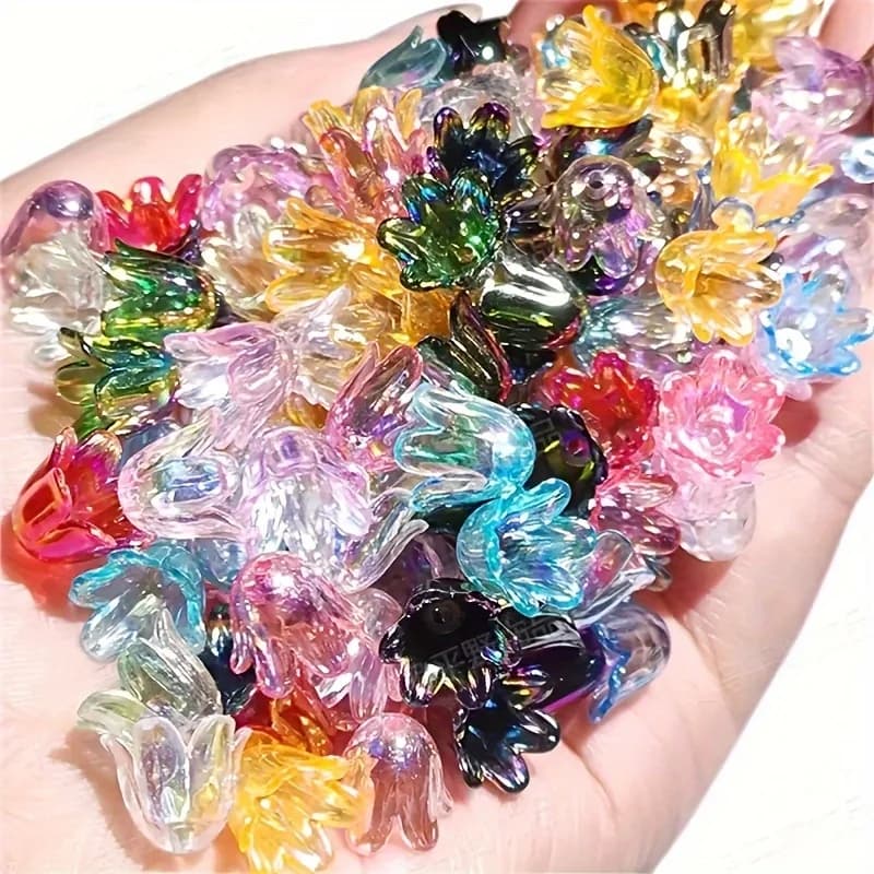 50psc 11mm AB color wind chime flower cute mini style, can be used as DIY bracelet necklace